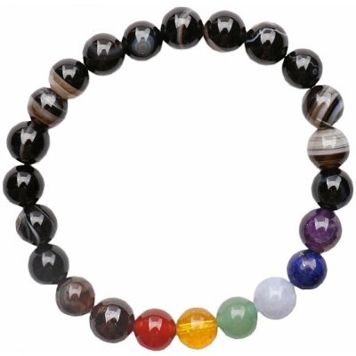 Nefertitis Achát pruhovaný náramek čakrový korálkový NF5177 – Hledejceny.cz