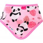 Akuku dětský bryndáček-šátek panda růžová – Zboží Mobilmania
