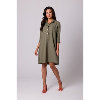 BeWear dámské košilové šaty Ganiervydd B257 olivová – Zboží Mobilmania