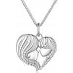 Grace Silver Jewellery stříbrný maminka s dcerou, stříbro srdce NH-BSN324/44 stříbrná – Zboží Dáma