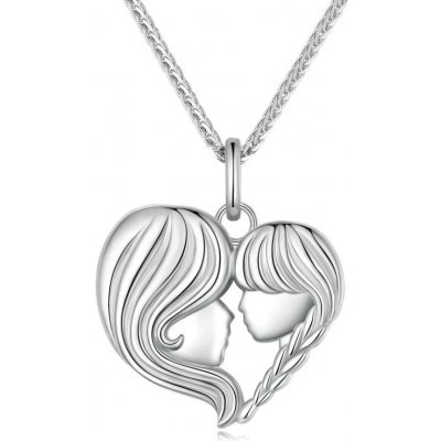 Grace Silver Jewellery stříbrný maminka s dcerou, stříbro srdce NH-BSN324/44 stříbrná – Zboží Dáma