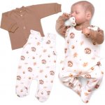 Baby Nellys Kojenecké dupačky s košilkou bavlna Roztomilý medvídek, ecru – Hledejceny.cz