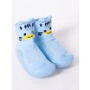 Dětská ponožkobota Yo OBO-0171 sv. modré se zvířátkem s gumovou stélkou
