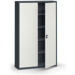 Metal Plechová policová skříň, 1950 x 1200 x 400 mm, 4 police, grafit / šedá – Zbozi.Blesk.cz