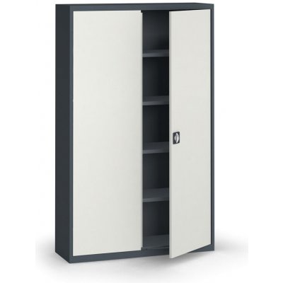 Metal Plechová policová skříň, 1950 x 1200 x 400 mm, 4 police, grafit / šedá – Zbozi.Blesk.cz