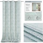 Závěs SILVERLEAVES mátová barva tištěný styl glamour stříbrné průchodky samet 140x245 AmeliaHom – Hledejceny.cz