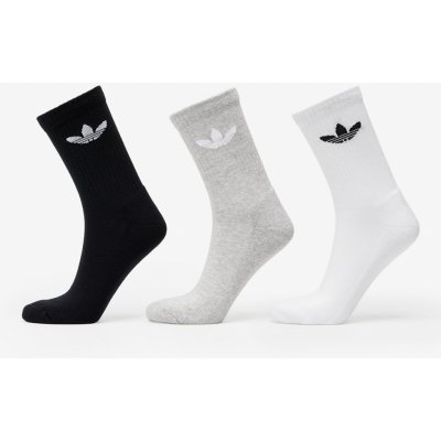 adidas Trefoil Cushion Crew Sock 6-Pack Black/ White/ Medium Grey Heather – Zboží Mobilmania