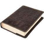 Kožený obal na knihu Klasik XL 25,5 x 39,8 cm kůže hnědá tmavá semiš – Zbozi.Blesk.cz