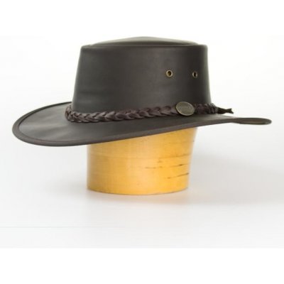 Pánský hladký kožený stetson Barmah hats tmavě hnědá – Zboží Mobilmania