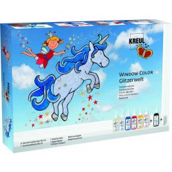 KREUL Sada Barva na sklo Window Color třpytivá fantazie Glitter Fantasy Hobby Line 95371