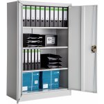 tectake 402482 kovová archivační skříň na spisy 4 přihrádky 140 x 90 x 40 cm - šedá – Zboží Živě