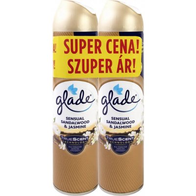 Glade Aerosol Sensual Sandalwood & Jasmine osvěžovač vzduchu 2 x 300 ml – Sleviste.cz