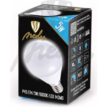 Nedes LED žárovka Malá baňka 5W E14 6000K Studená bílá 440lm