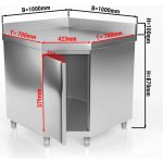 G.Gastro Nerezová pracovní skříňka PREMIUM - 1000x1000 mm - se 1 křídlovými dveřmi - se zadním lemem - 15860 – Zboží Dáma