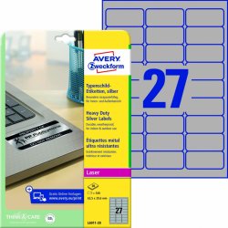 Avery Zweckform L6011-20 Velmi odolné etikety 63,5x29,6mm 540 ks stříbrná