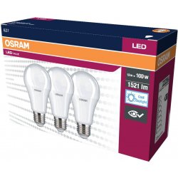 Osram 3PAK LED žárovka LED E27 A60 13W = 100W 1521lm 6500K Studená bílá 200° Value OSRVALU7826