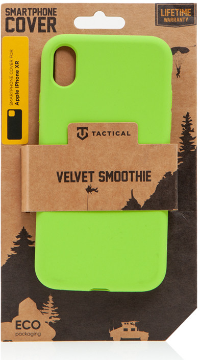 Pouzdro AppleMix TACTICAL Velvet Smoothie Apple iPhone Xr - příjemné na dotek - silikonové - avokádově zelené