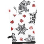 Forbyt Vánoční kuchyňská chňapka Černé a červené vločky 1167 1 ks 18 x 28 cm – Zboží Mobilmania