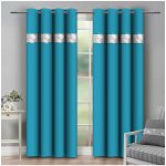 Závěs na kroužcích se zirkóny 140x250 cm tyrkysově modrý Tyrkysová 140x250 cm – Zboží Dáma