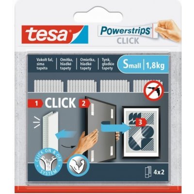 Tesa tesa® Samolepicí proužky se suchým zipem Powerstrips CLICK 4 x 2 S (77720-00003-00) – Zboží Dáma