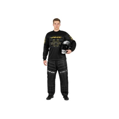 Unihoc SHIELD black set with HELMET bílá / černá / zlatá – Zboží Dáma