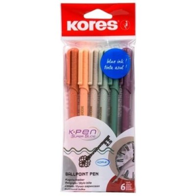 Kores K0 Pen Vintage Style sada 6 retro barev se zlatým potiskem