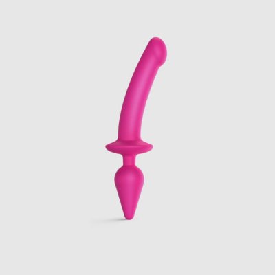 Strap on me Swith Semi Realistic XXL silikonové dildo 2v1 růžové – Zboží Mobilmania