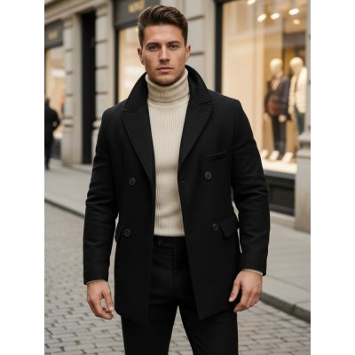 Moderní kabát černý – Zbozi.Blesk.cz