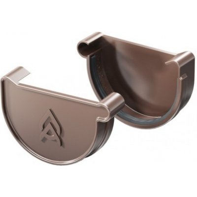 Gutta Aqua čelo pvc žlabu pravé 125 mm hnědé – HobbyKompas.cz