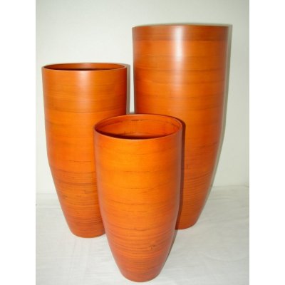 Axin Trading s.r.o. Bambusová váza klasik oranžová L
