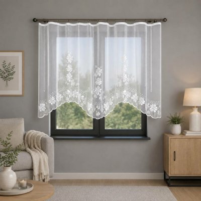 Dekorační žakárová záclona s řasící páskou MILLY 150 bílá 300x150 cm MyBestHome – Hledejceny.cz