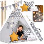 Nukido Dětský teepee stan se světly šedý – Zboží Dáma