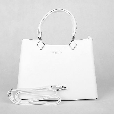 FLORA&CO Tříoddílová středně velká elegantní kabelka do ruky F2582 bílá – Zboží Mobilmania