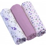 BABYONO Mušelínové 70 x 70 Fialové s hvězdičkami 3 ks – Sleviste.cz