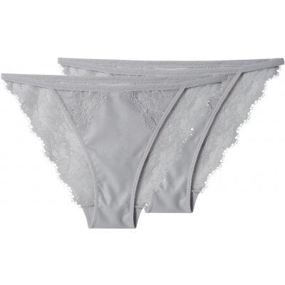 esmara Dámské kalhotky s krajkou 2 kusy stříbrná – Zboží Mobilmania
