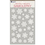Samolepky bílé s glitry 25x14 cm vločky – Zboží Mobilmania
