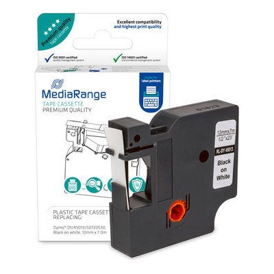 Kompatibilní páska Mediarange MRDY45013 do tiskárny štítků, Dymo, 45013, S0720530, černý tisk/bílý podklad, 7m, 12mm, D1 – Zboží Mobilmania