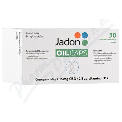 Jadon oil caps CBD s konopným olejem 15mg CBD+B12 30 kapslí – Zboží Mobilmania