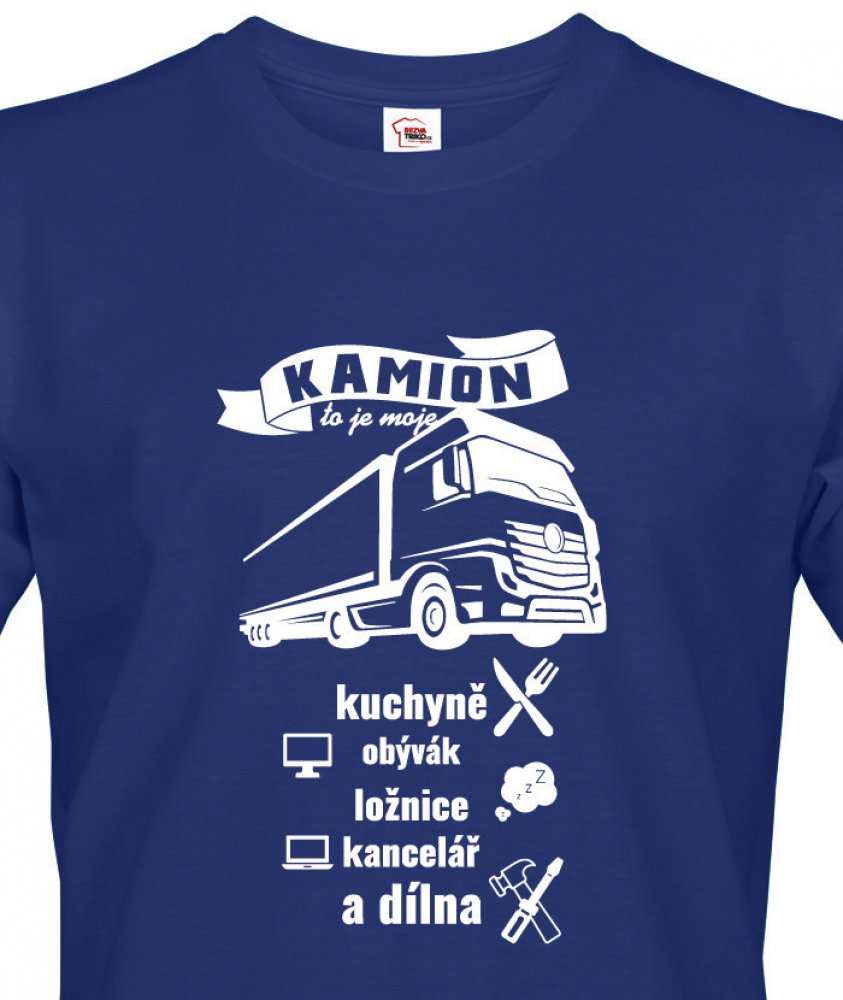 Bezvatriko tričko pro kamioňáky Kamion to je moje... modrá | Srovnanicen.cz