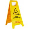 Plotové vzpěry Žlutý PVC výstražný výstražný stojan "Pozor! Kluzká podlaha" - délka 61,5 cm, šířka 30 cm