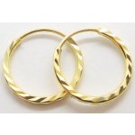 Klenoty Budín Zlaté gravírované kruhy ze žlutého zlata 12 mm 585/0,74gr HK2401 – Sleviste.cz