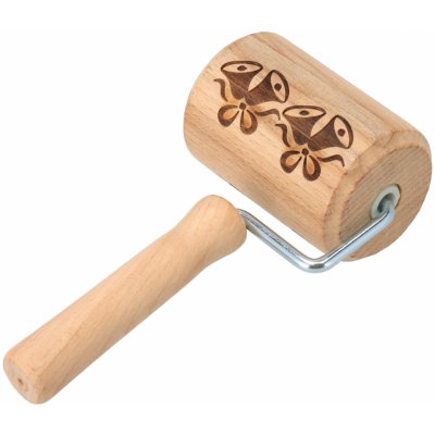 ČistéDřevo Embosovaný jednoruční váleček na těsto zvonečky – Zboží Dáma