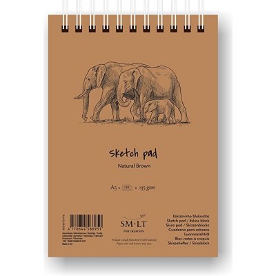 SM.LT Skicák s přírodním papírem Natural Brown SMLT A5 135 g 80 listů – Sleviste.cz