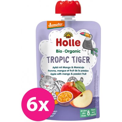 HOLLE Tropic Tiger Bio ovocné pyré jablko mango a maracuja 8 m+ 6 x 100 g – Zbozi.Blesk.cz