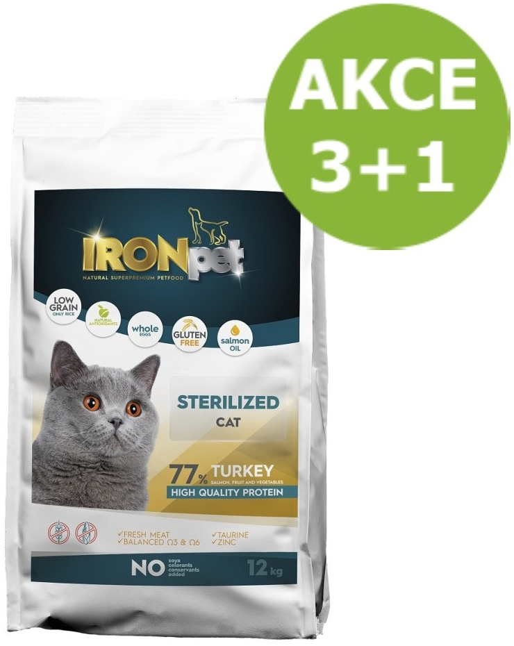 IRONpet Cat Sterilized Turkey 12 kg