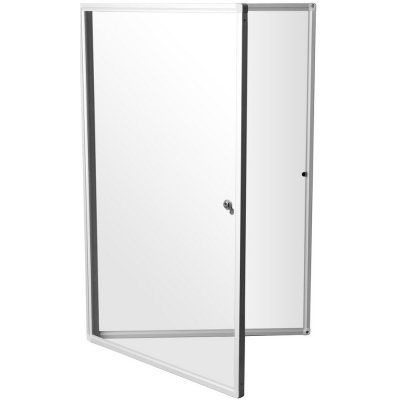 Vitrína magnetická bílá 90x120cm uzamykatelná – HobbyKompas.cz