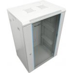 XtendLan WS-18U-66-GREY-P Rozvaděč, 19", na stěnu, jednodílný, rozložený, výška 18U, 600 x 600, skleněné dveře, kouřové sklo, nosnost 60kg, šedý WS-18U-66-GREY-P – Zboží Živě