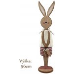 Emocie Dekorace dřevo140x560mm ZAJÍC NA POSTAVENÍ, přírodní, bílá s růžovou – Hledejceny.cz