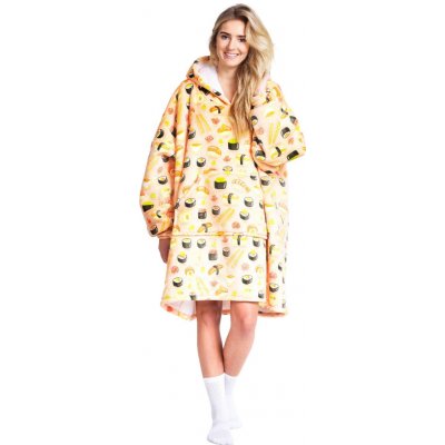 Noxxiez Hřejivá televizní mikinová deka s kapucí pro teenagery a dospělé Sushi – Zboží Mobilmania