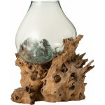 Váza z recyklovaného skla na dřevu Gamal - 83*78*78 cm - J-Line by Jolipa – Hledejceny.cz